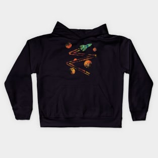 Space Rocket zigzag Kids Hoodie